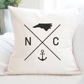 State Abbreviation (Anchor) - Custom Square Canvas Pillow