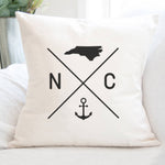 State Abbreviation (Anchor) - Square Canvas Pillow