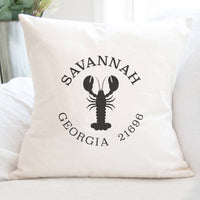 Lobster w/ City and State - Square Canvas Pillow