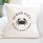 Crab w/ City and State - Square Canvas Pillow