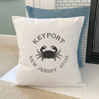 Crab w/ City and State - Square Canvas Pillow