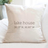 Lake House Coordinates - Square Canvas Pillow