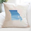 Watercolor State with Anchor - Custom Square Canvas Pillow
