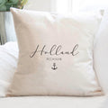 Script City and State with Anchor - Custom Square Canvas Pillow