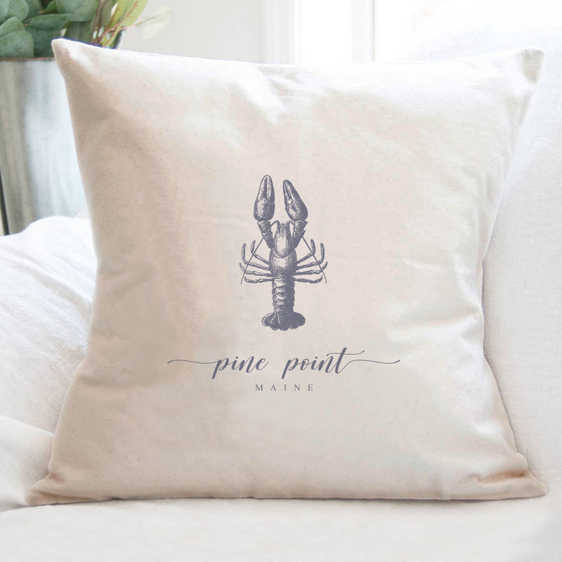 Lobster w/ City, State - Square Canvas Pillow