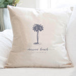 Palm Tree w/ City, State - Square Canvas Pillow