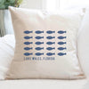 Hand Drawn Fish City State - Square Canvas Pillow