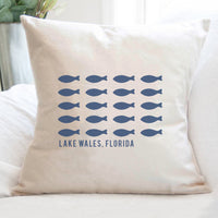 Hand Drawn Fish City State - Square Canvas Pillow