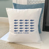 Hand Drawn Fish City State - Square Canvas Pillow