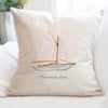 Watercolor Sailboat City State - Square Canvas Pillow