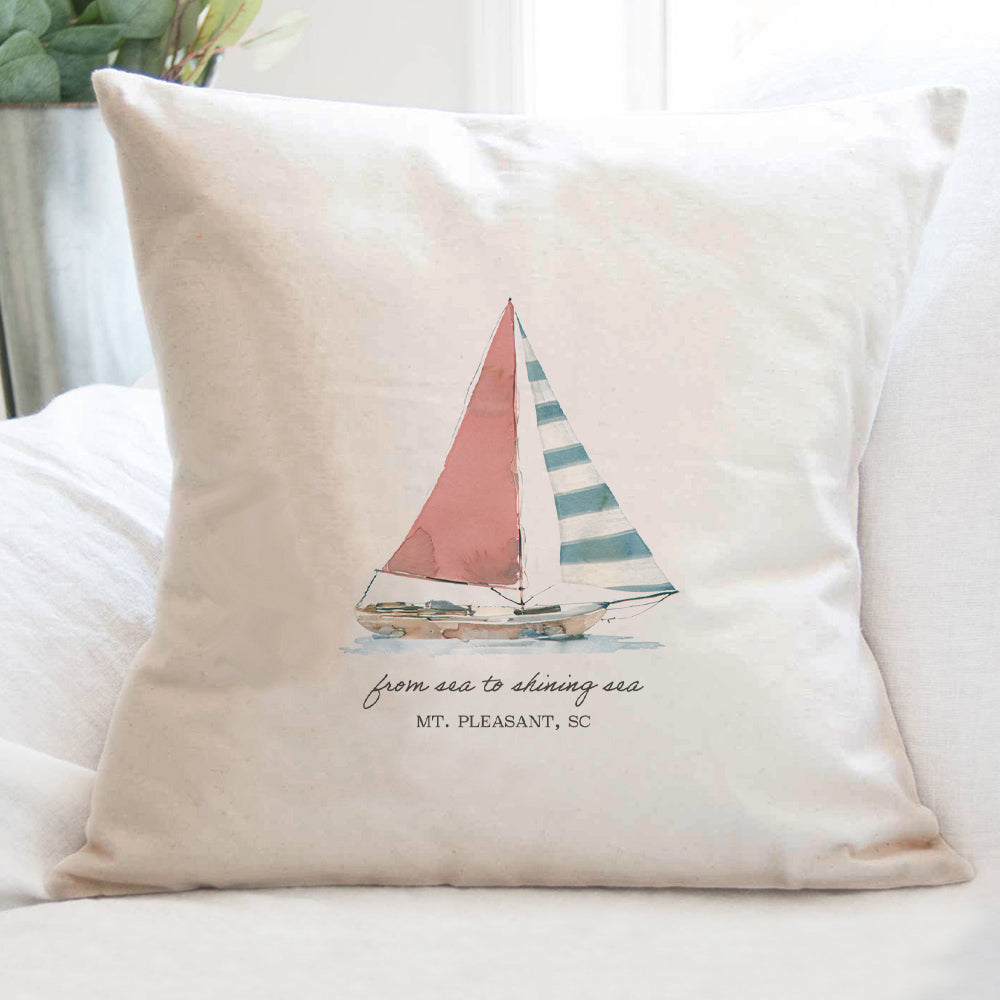 Sailing Serenity - Custom Square Canvas Pillow