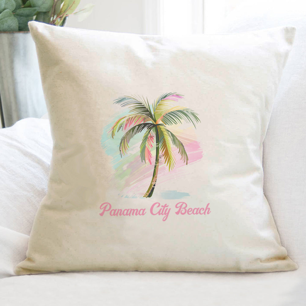 Palm Tree Watercolor - Custom Square Canvas Pillow