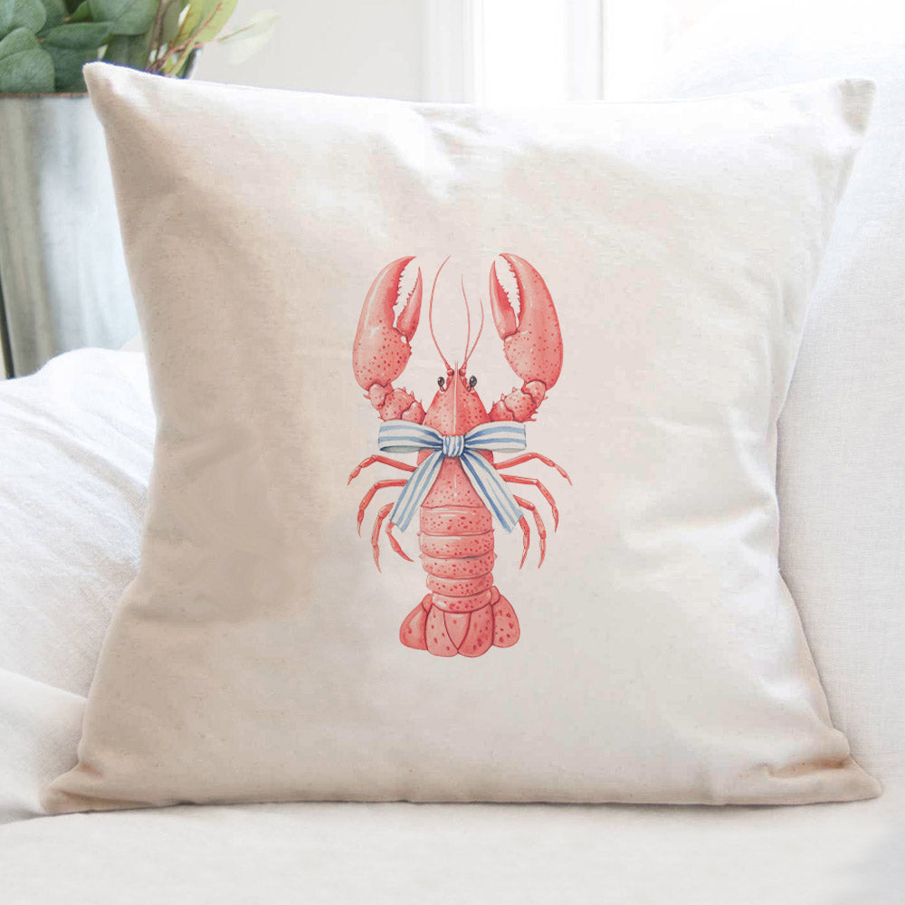 Bow-Tied Lobster - Customizable Square Canvas Pillow