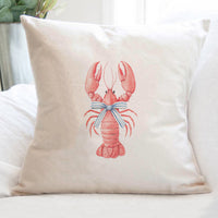 Bow-Tied Lobster - Customizable Square Canvas Pillow