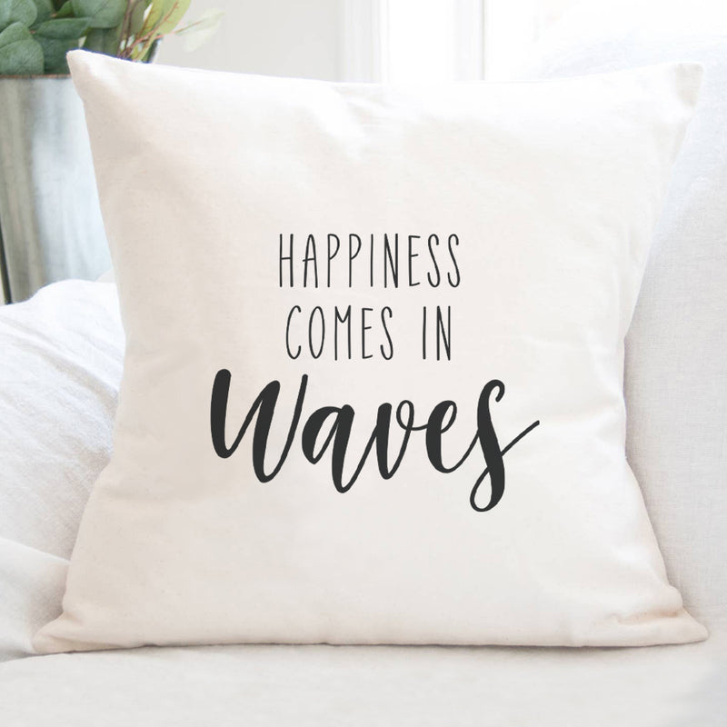 Happiness Comes in Waves - Square Canvas Pillow