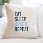 Eat Sleep Beach Repeat - Square Canvas Pillow