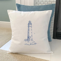 Sketched Lighthouse (Round) - Square Canvas Pillow