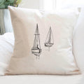 Sketched Sailboats - Square Canvas Pillow