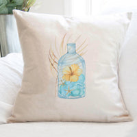 Hibiscus in a Bottle - Square Canvas Pillow