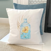 Hibiscus in a Bottle - Square Canvas Pillow