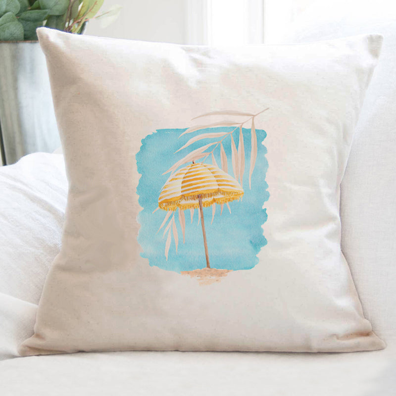 Yellow Umbrella - Square Canvas Pillow