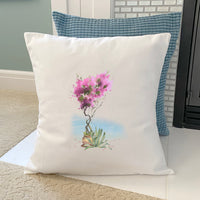 Watercolor Bougainvillea - Square Canvas Pillow