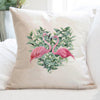 Flamingo Heart - Square Canvas Pillow