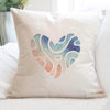 Abstract Beach Heart - Valentine's Day Square Canvas Pillow