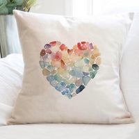 Sea Glass Heart - Valentine's Day Square Canvas Pillow