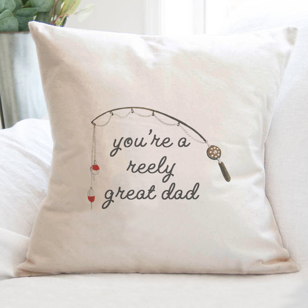 Reely Great Dad - Father's Day Square Canvas Pillow