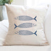 Hand Drawn Sardines - Square Canvas Pillow