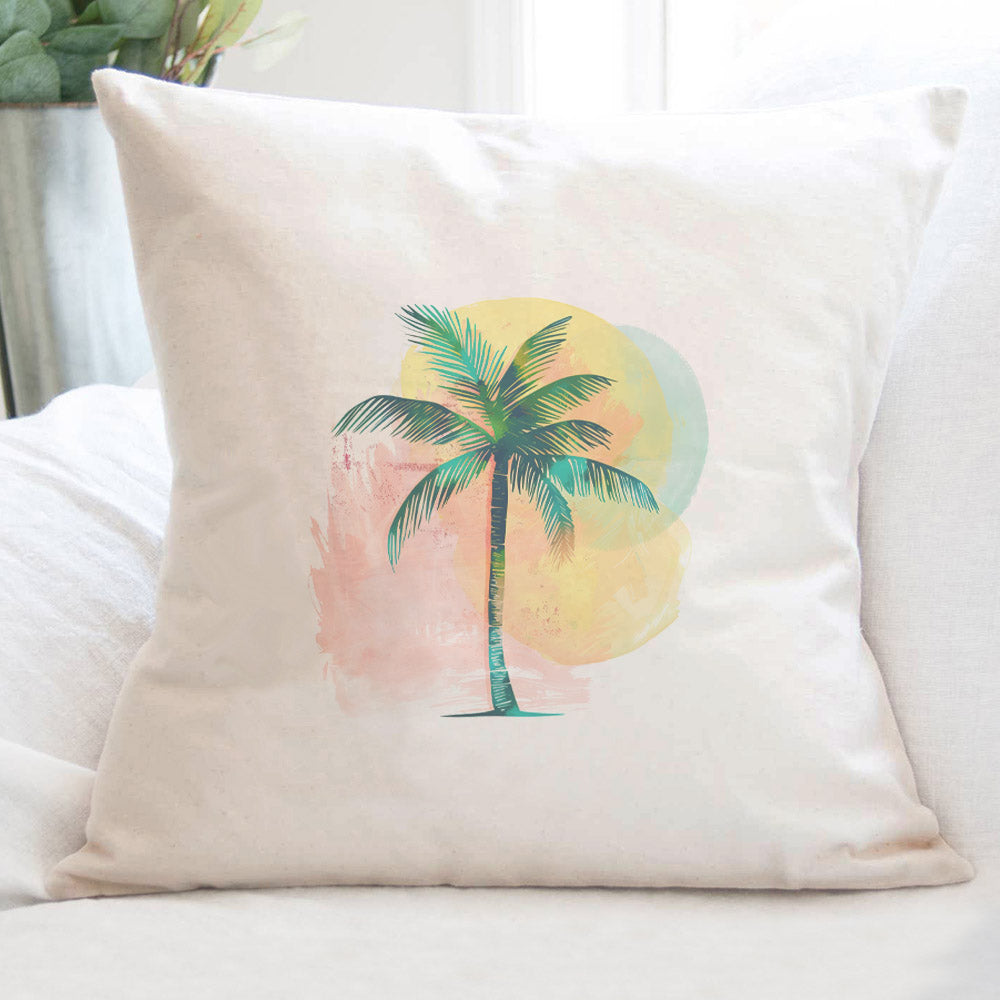Colorful Palm Tree - Square Canvas Pillow