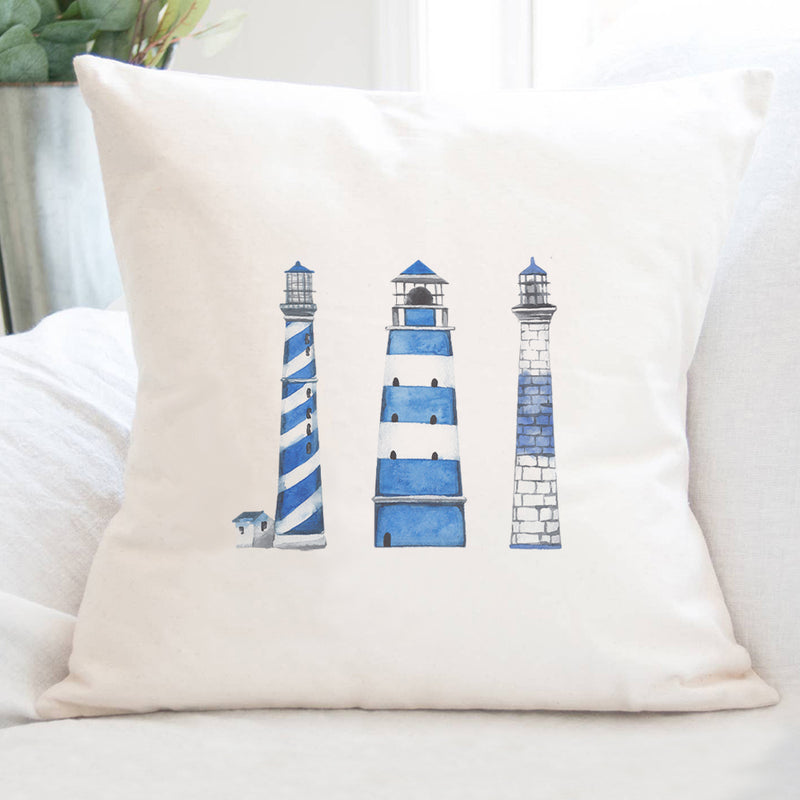 Blue Lighthouses - Square Canvas Pillow