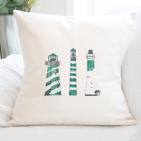 Green Lighthouses - Square Canvas Pillow