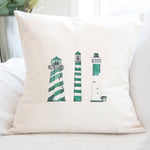 Green Lighthouses - Square Canvas Pillow