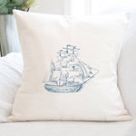 Hand Drawn Ship - Square Canvas Pillow