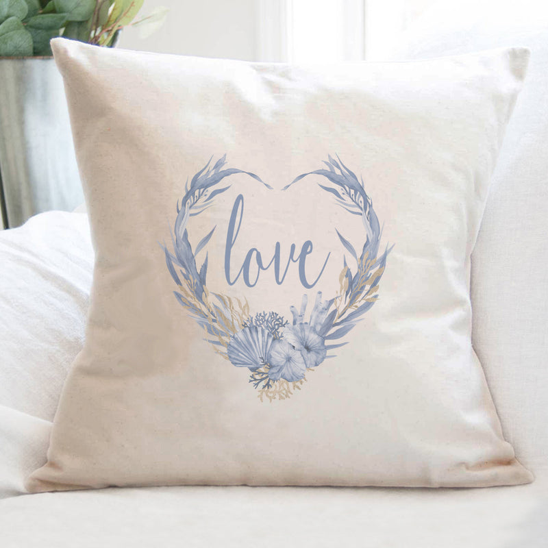 Love Ocean Wreath - Square Canvas Pillow