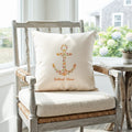 Autumn Leaves Anchor - Custom Square Canvas Pillow