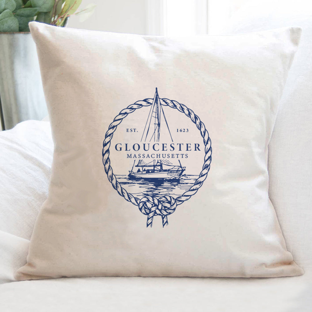 Nautical Rope Framed Sailbot - Custom Square Canvas Pillow