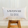 Classic Serif w/ City, Zip - Rectangular Canvas Pillow