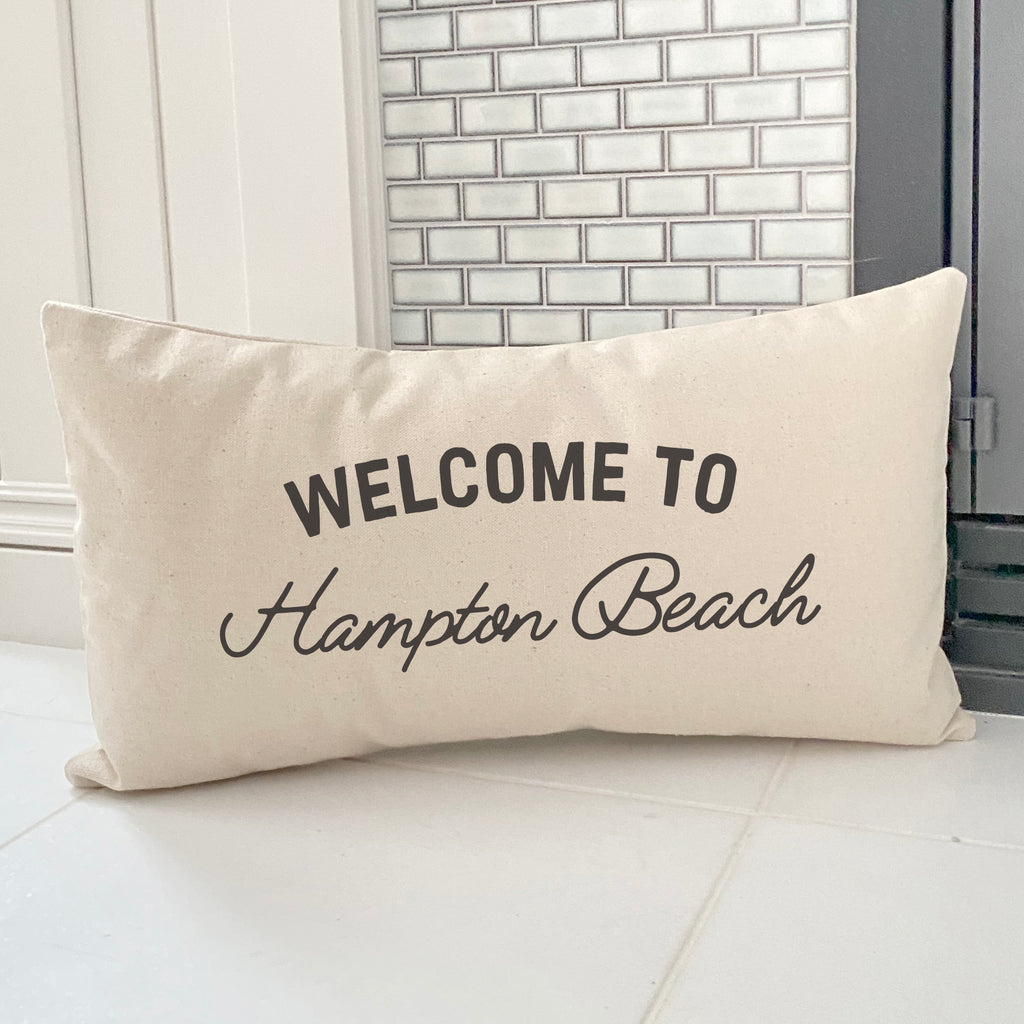 Welcome to Beach - Custom Rectangular Canvas Pillow