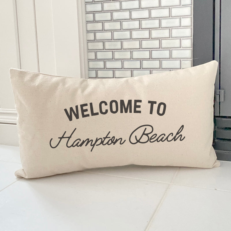 Welcome to Beach Custom - Rectangular Canvas Pillow