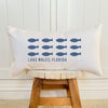 Hand Drawn Fish City State - Rectangular Canvas Pillow