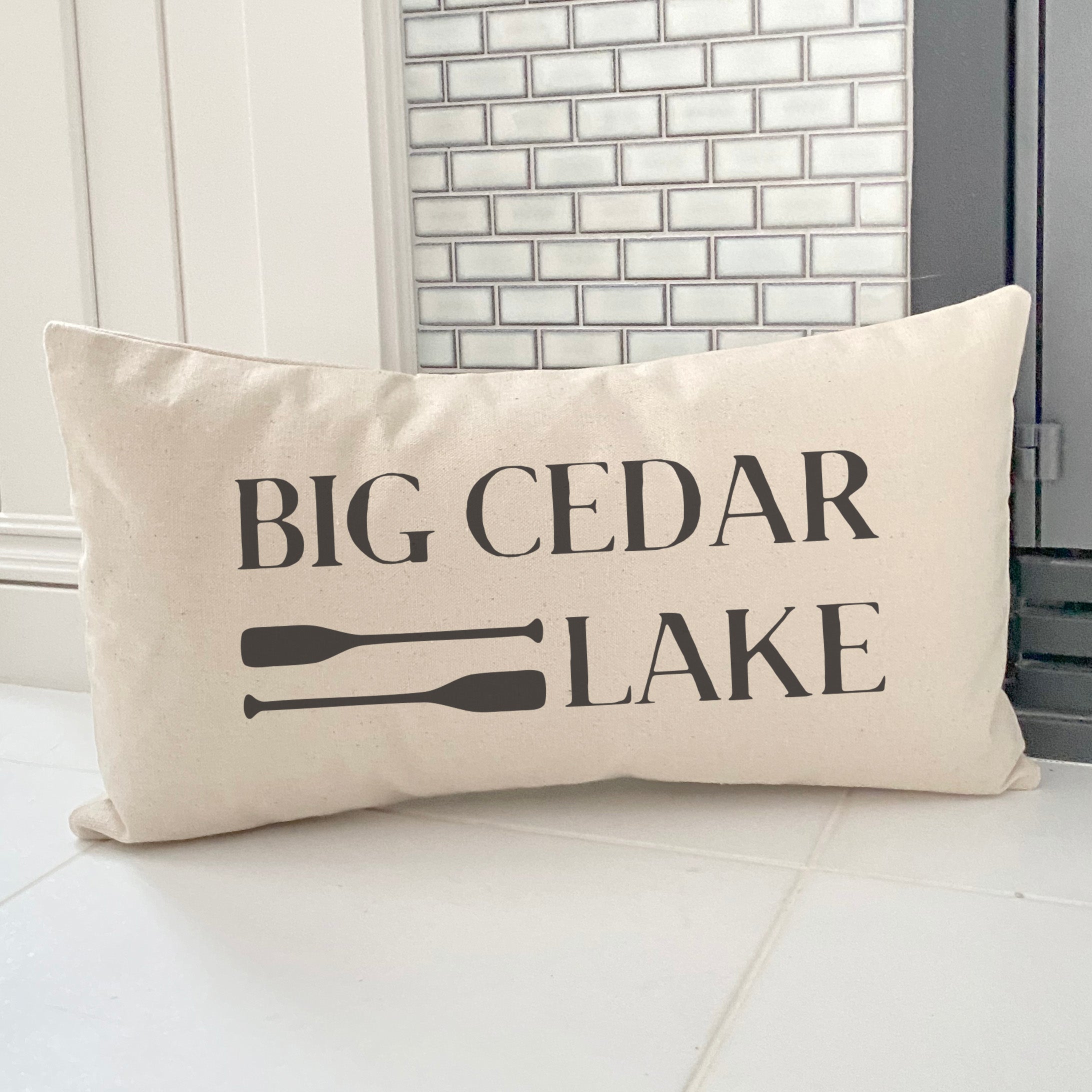 Lake and Paddles - Custom Rectangular Canvas Pillow