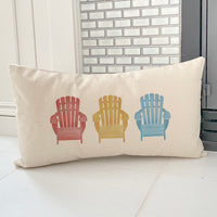 Three Adirondack Chairs - Rectangular Canvas Pillow