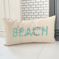 Life is Better at the Beach (Script Overlay) - Rectangular Canvas Pillow