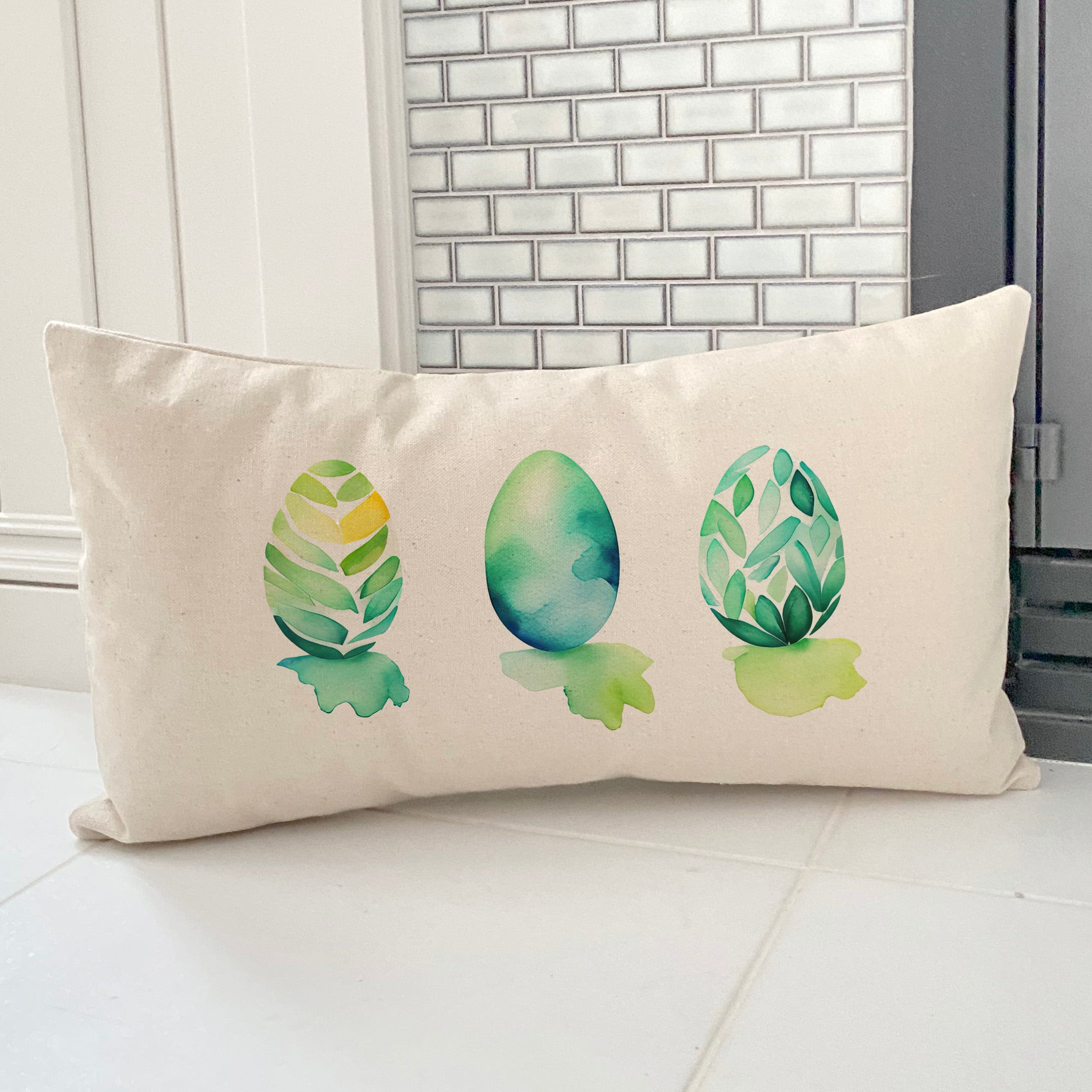 Watercolor Easter Eggs - Rectangular Canvas Pillow