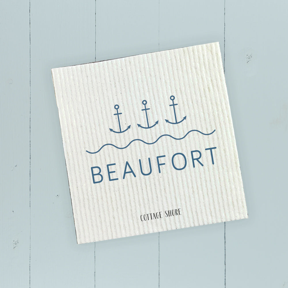 Three Anchors w/ City - Custom Swedish Dish Cloth