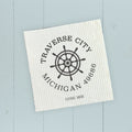 Ship Wheel w/ City and State - Custom Swedish Dish Cloth