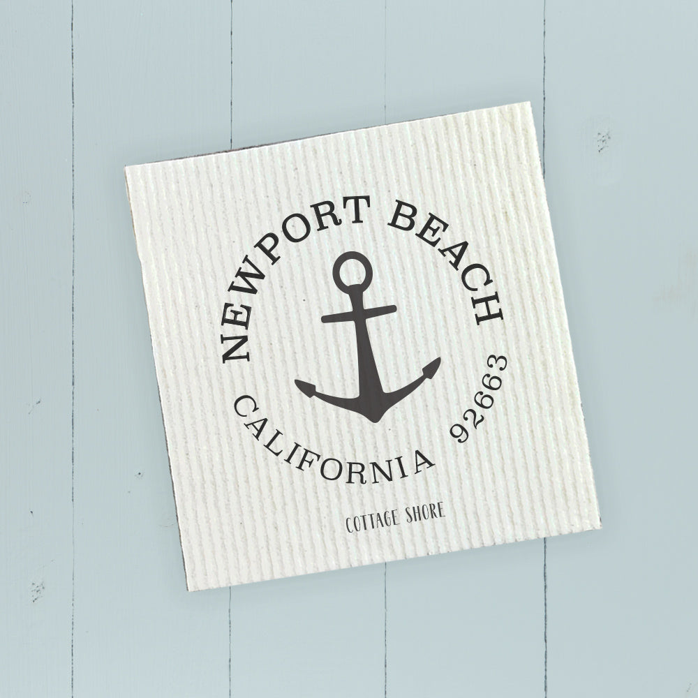 Anchor w/ City and State - Custom Swedish Dish Cloth
